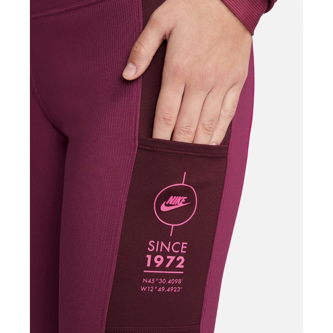 NIKE W NSW TIGHT RIB SU FD4237-653 Βordeaux