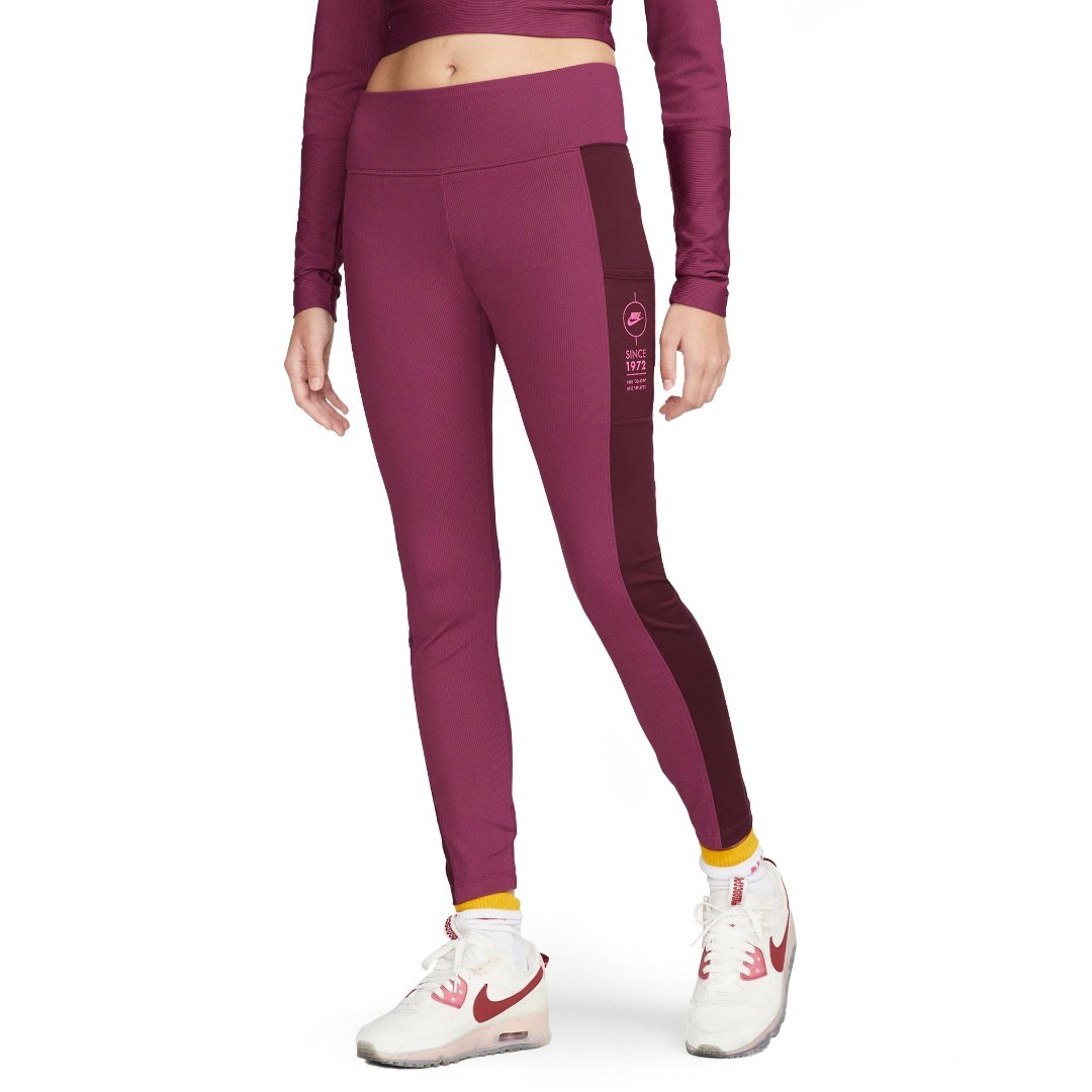 NIKE W NSW TIGHT RIB SU FD4237-653 Βordeaux