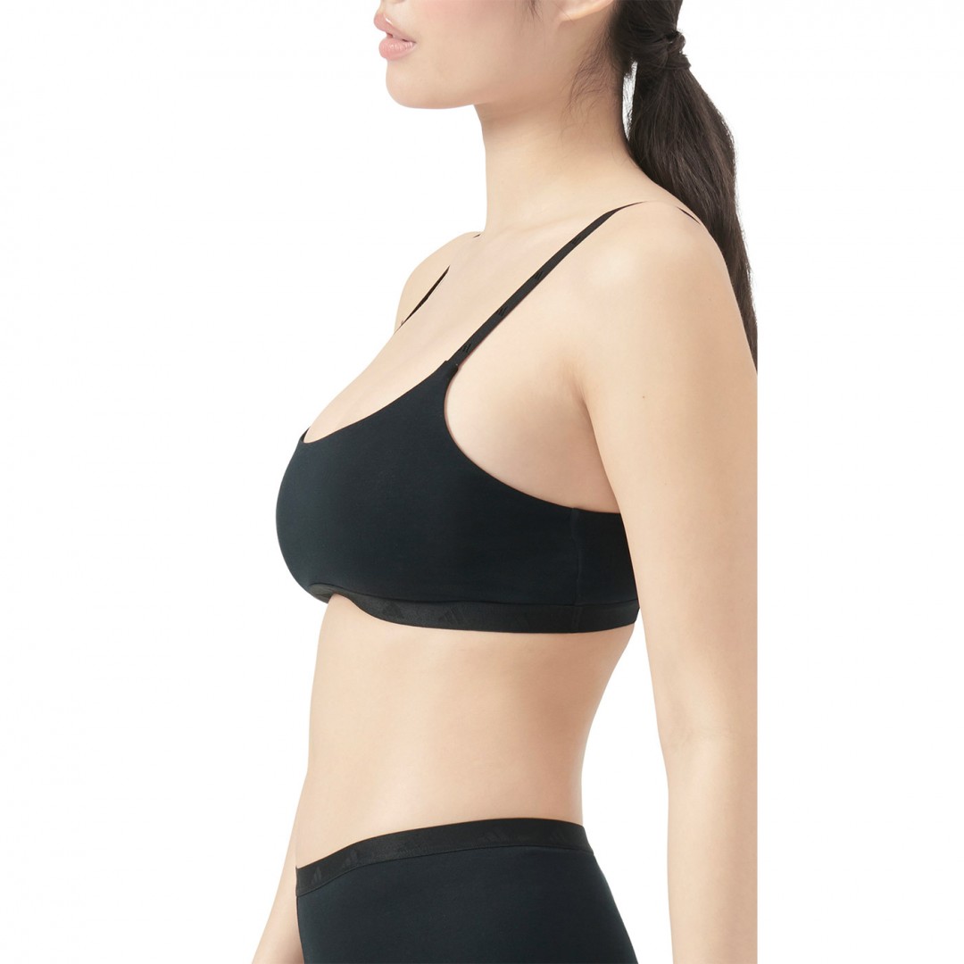 adidas Performance ACTIVE ESSENTIALS COTTON SCOOP BRALETTE 4A0193-000 Μαύρο