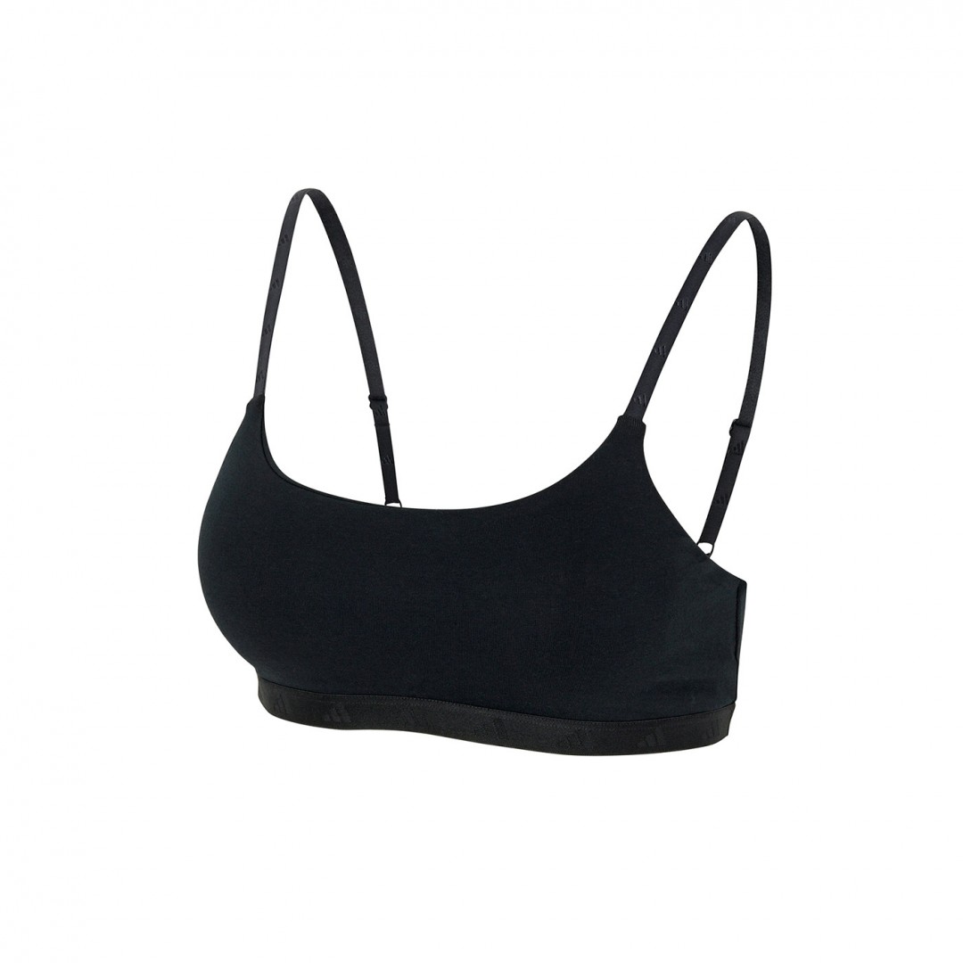 adidas Performance ACTIVE ESSENTIALS COTTON SCOOP BRALETTE 4A0193-000 Μαύρο