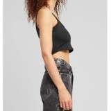KARL KANI SMALL SIGNATURE ESSENTIAL CROP TOP KW-TP021-001-01-BLACK Black Image 1