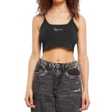 KARL KANI SMALL SIGNATURE ESSENTIAL CROP TOP KW-TP021-001-01-BLACK Black Image 