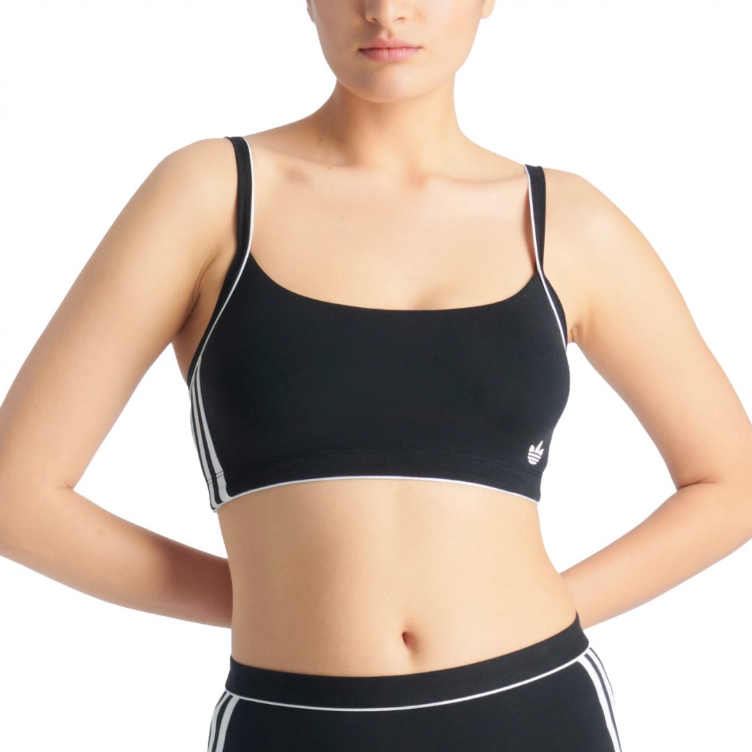 adidas Originals ADICOLOR COMFORT FLEX COTTON SCOOPED BRALETTE 4A0261-000 Μαύρο