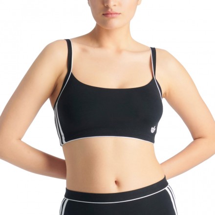 adidas Originals ADICOLOR COMFORT FLEX COTTON SCOOPED BRALETTE 4A0261-000 Μαύρο
