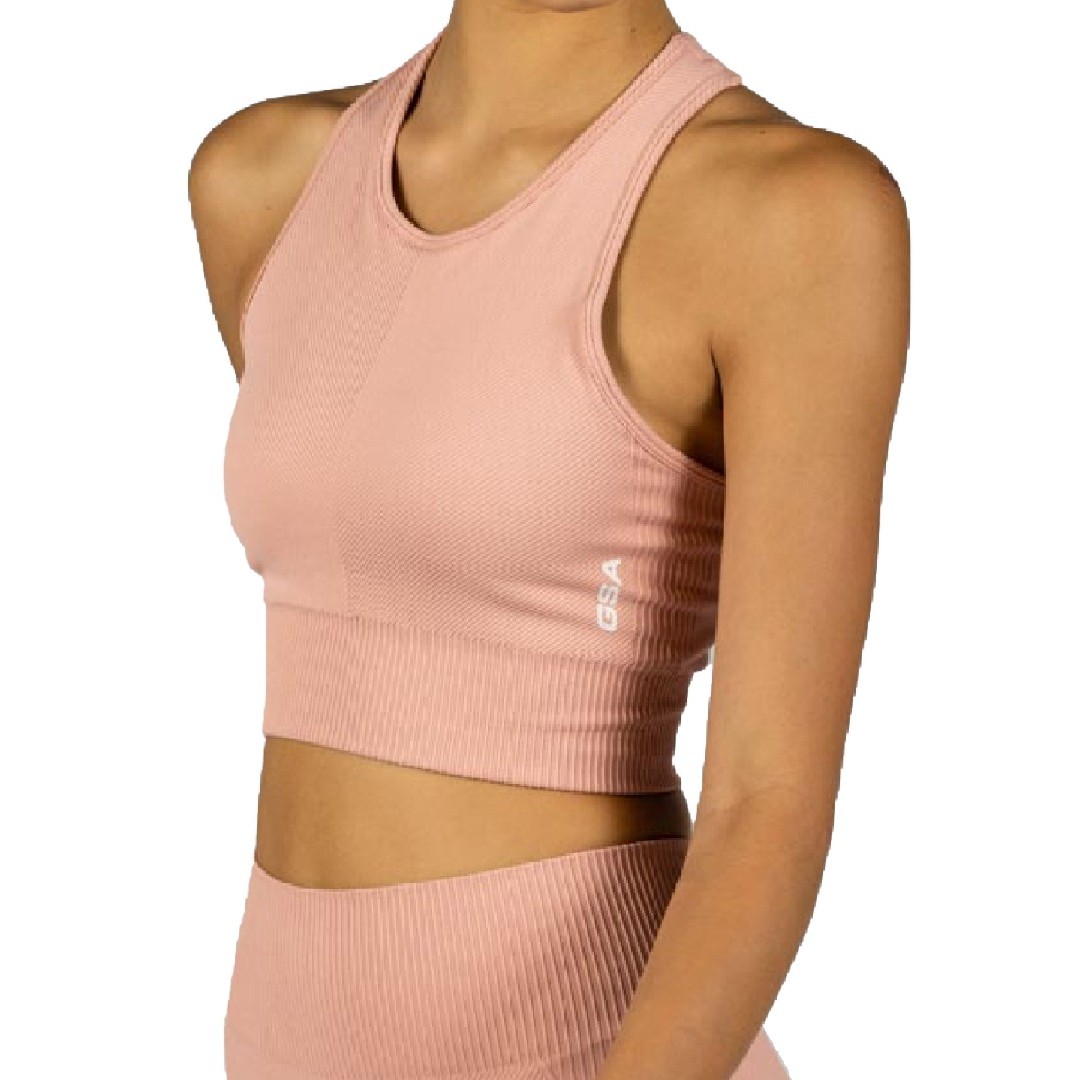 GSA R3 SEAMLESS RIBBED SPORTS BRALETTE TOP 1721106002-BABY PINK Pink