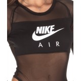 NIKE AIR WOMEN'S LONG-SLEEVE MESH BODYSUIT BV4664-010 Black Image 1