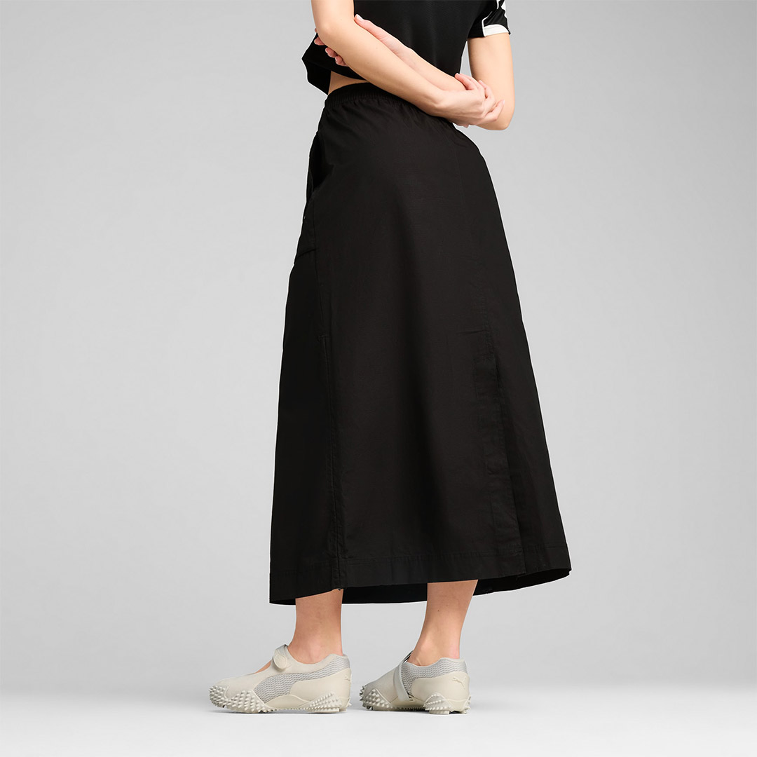 PUMA FUTURE ARCHIVE ZIP-OFF MAXI WOVEN SKIRT 629784-01 Black