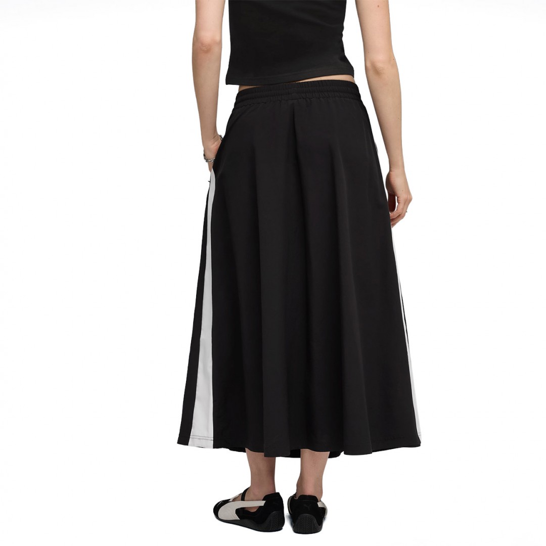 PUMA T7 WOVEN MIDI SKIRT 633438-01 Μαύρο