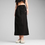 PUMA FUTURE ARCHIVE ZIP-OFF MAXI WOVEN SKIRT 629784-01 Black Image 