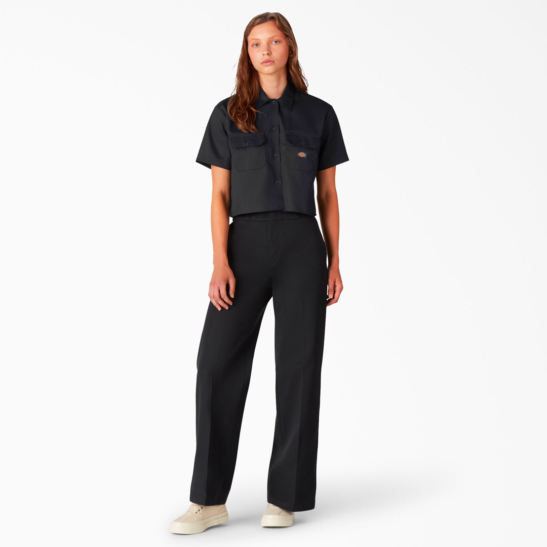 DICKIES WORK SHIRT CROPPED SS W DKDFS573BLK-BLK Μαύρο