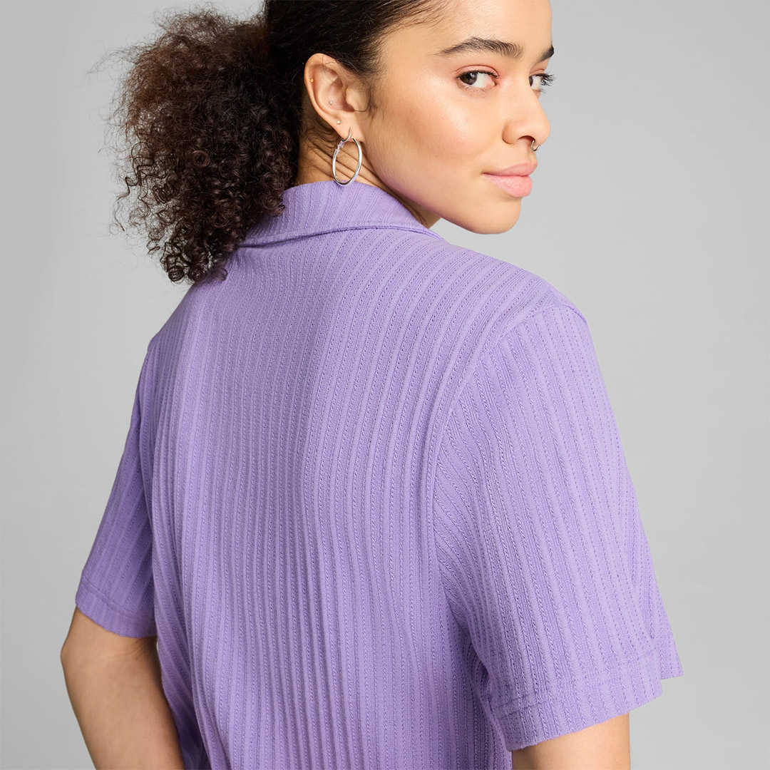 PUMA WARDROBE ESS SHIRTS POINTELLE 629763-29 Μωβ