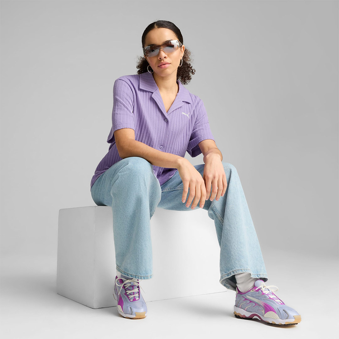 PUMA WARDROBE ESS SHIRTS POINTELLE 629763-29 Μωβ