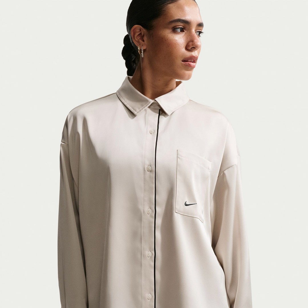 NIKE W NSW OFFLN WVN STN LS TOP IM0575-072 Ecru