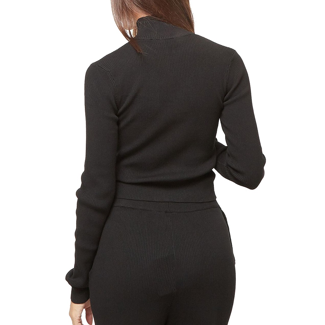 KARL KANI CHEST SIGNATURE TWO-WAY KNIT JACKET KW243-037-2-BLACK Black