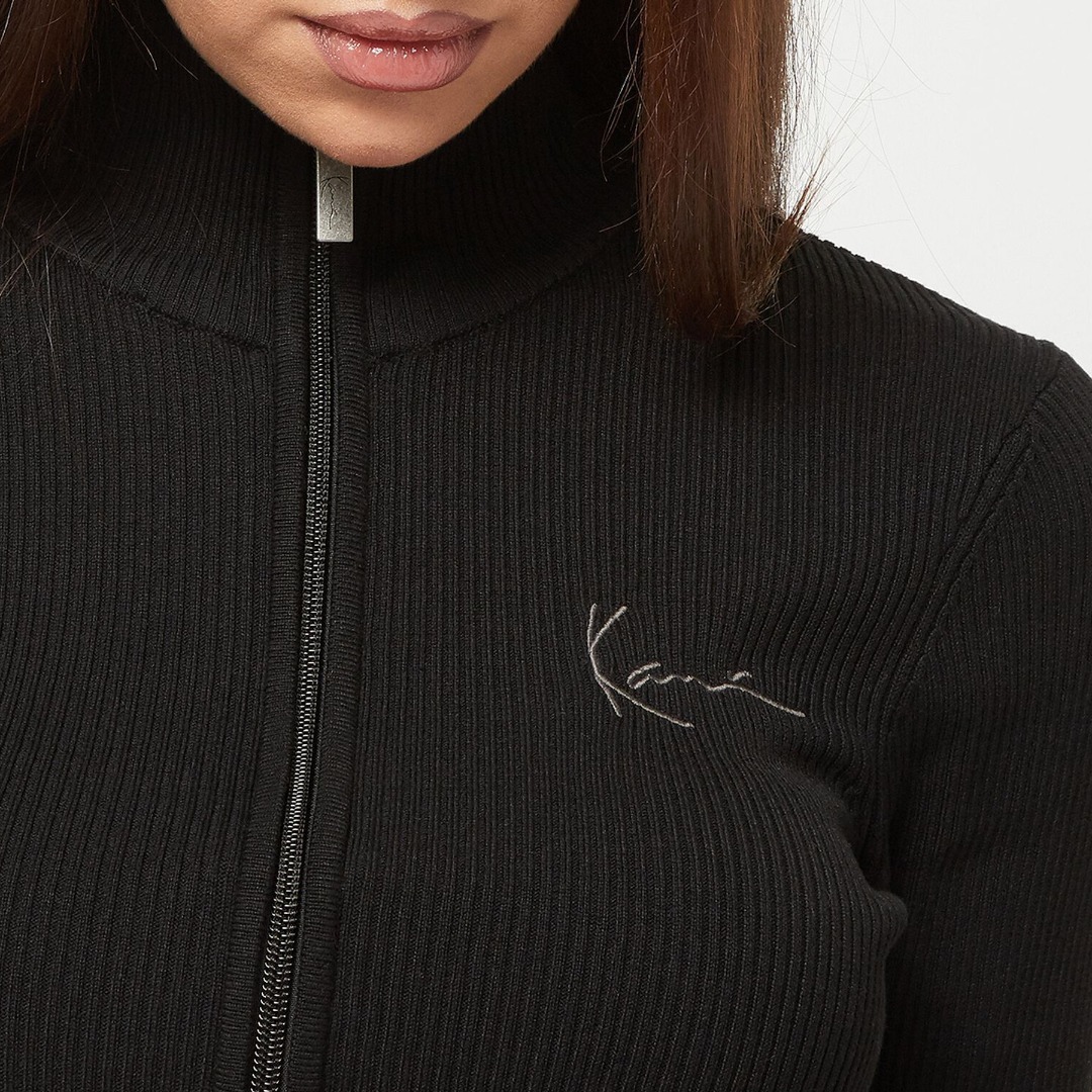 KARL KANI CHEST SIGNATURE TWO-WAY KNIT JACKET KW243-037-2-BLACK Black
