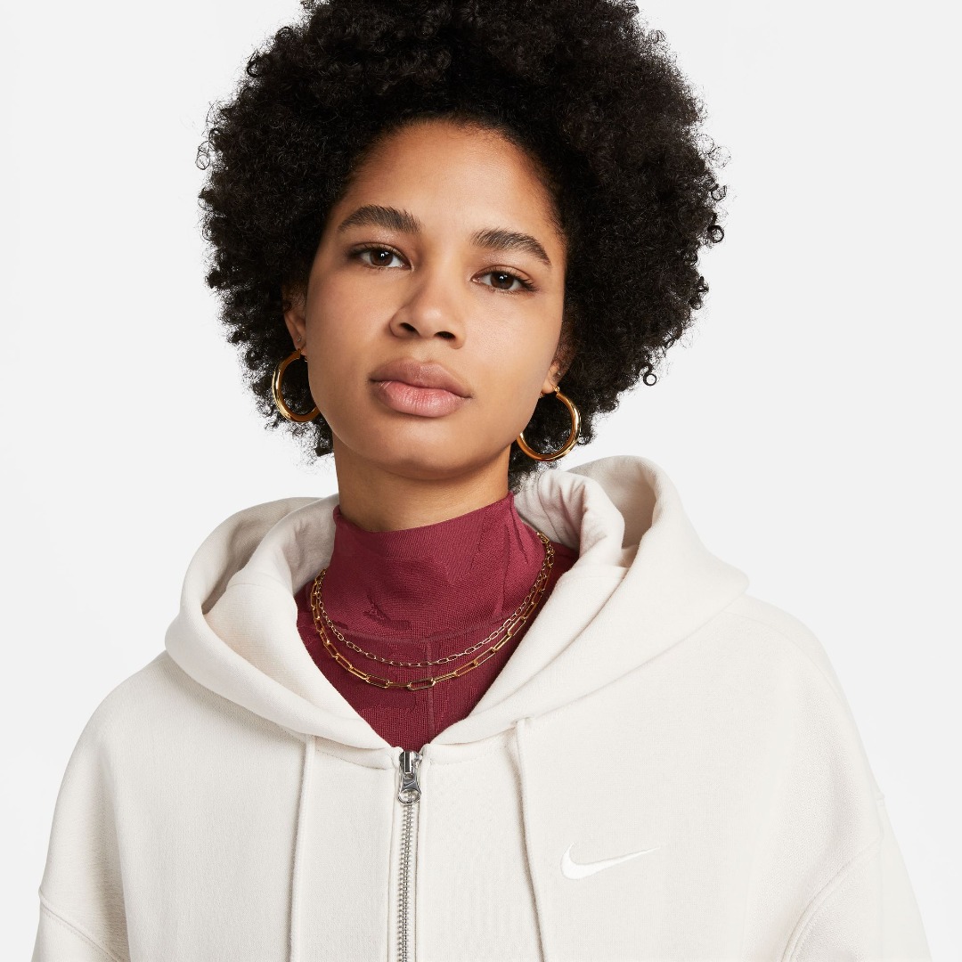 NIKE W NSW PHNX FLC FZ OS HOODIE DQ5758-104 Εκρού