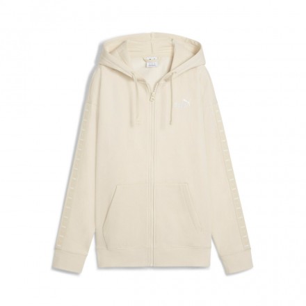 PUMA ESS TAPE RELAXED FULL-ZIP HOODIE FL 688097-87 Εκρού