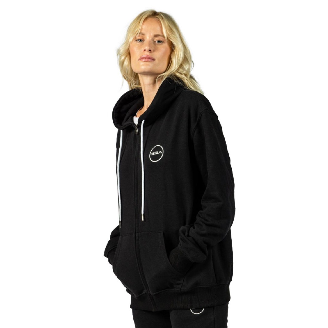 GSA WOMEN ZIPPER HOODIE 1721011001-JET BLACK Black