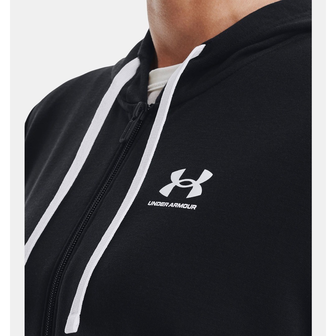 UNDER ARMOUR RIVAL TERRY FZ HOODIE 1369853-001 Black