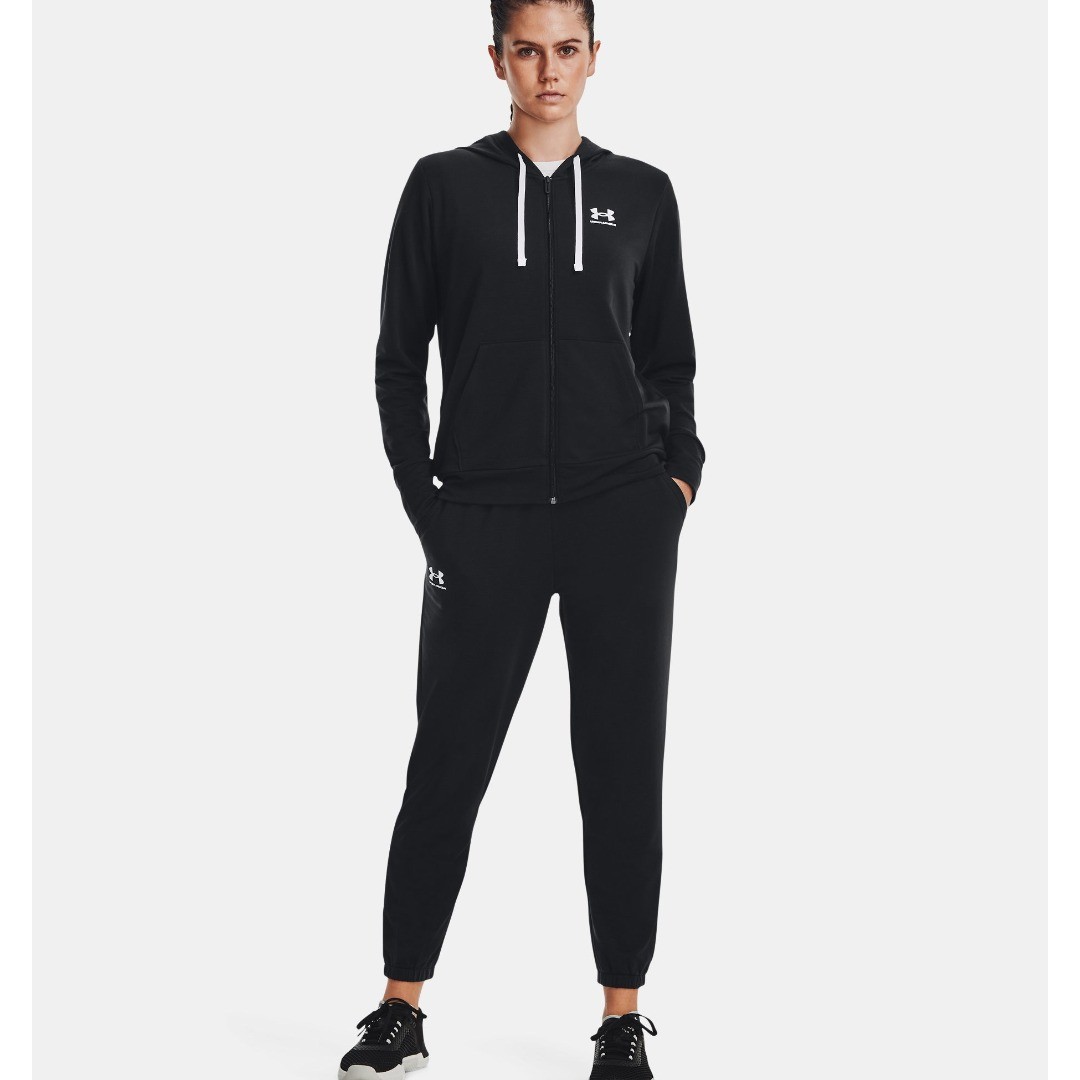 UNDER ARMOUR RIVAL TERRY FZ HOODIE 1369853-001 Black