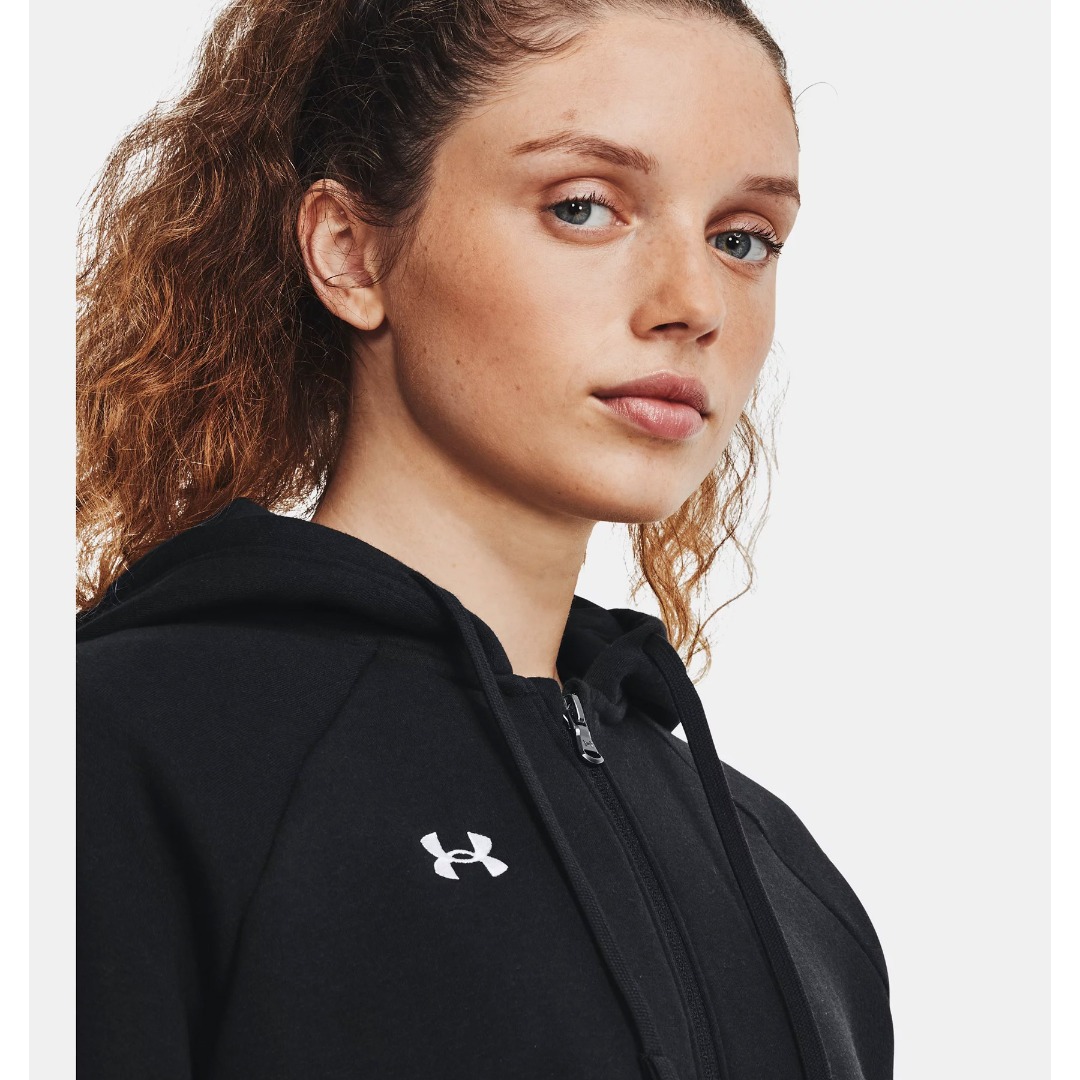 UNDER ARMOUR RIVAL FLEECE FZ HOODIE 1379497-001 Μαύρο
