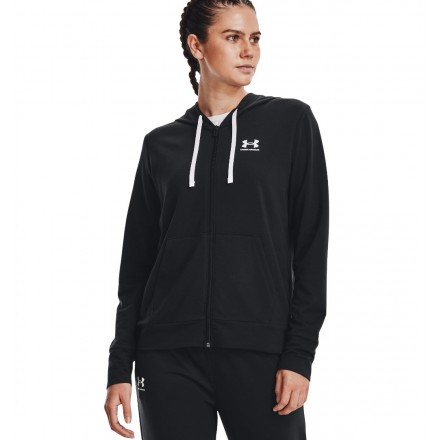 UNDER ARMOUR RIVAL TERRY FZ HOODIE 1369853-001 Μαύρο