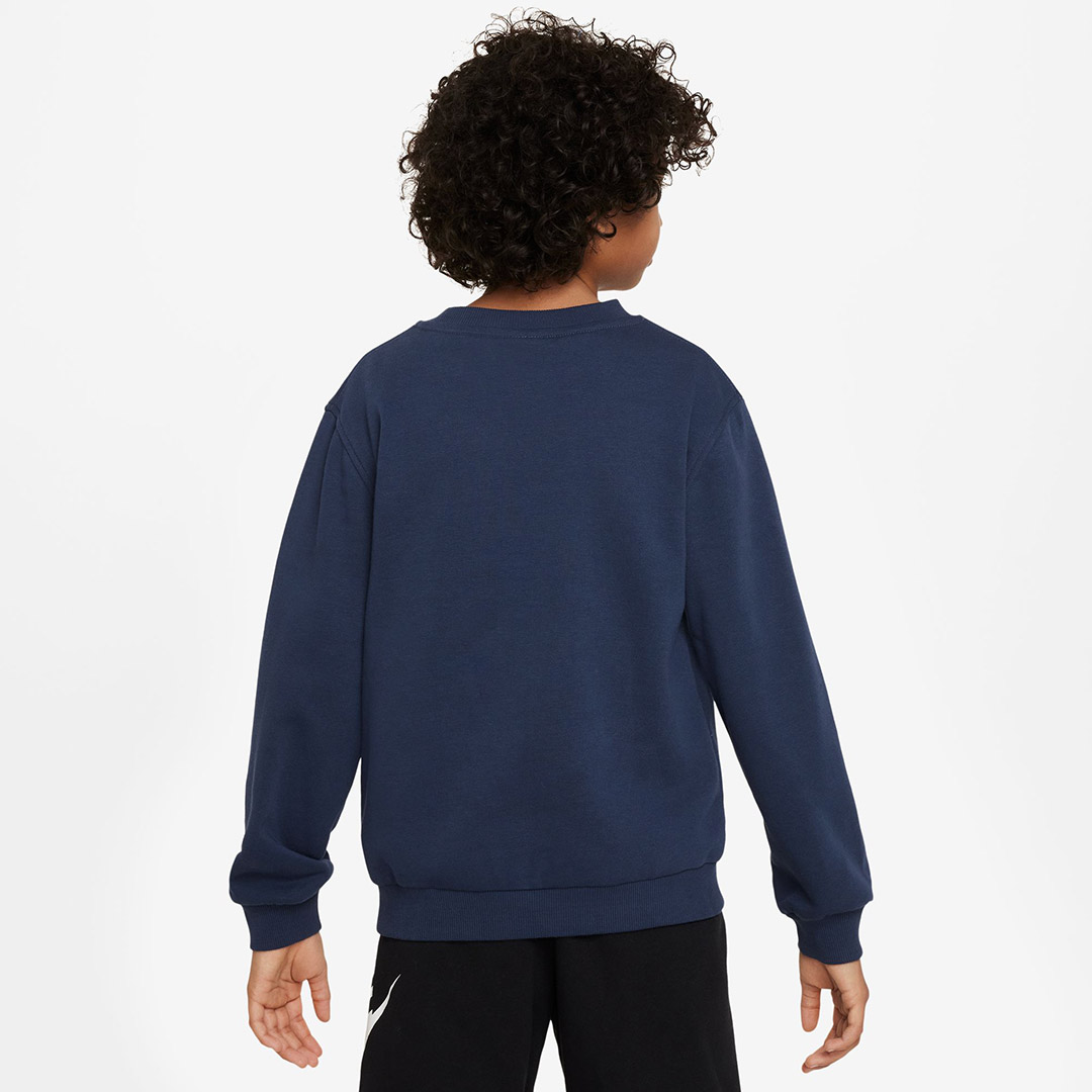 NIKE K NSW CLUB FT CREW LBR MC HJ3144-410 Μπλε