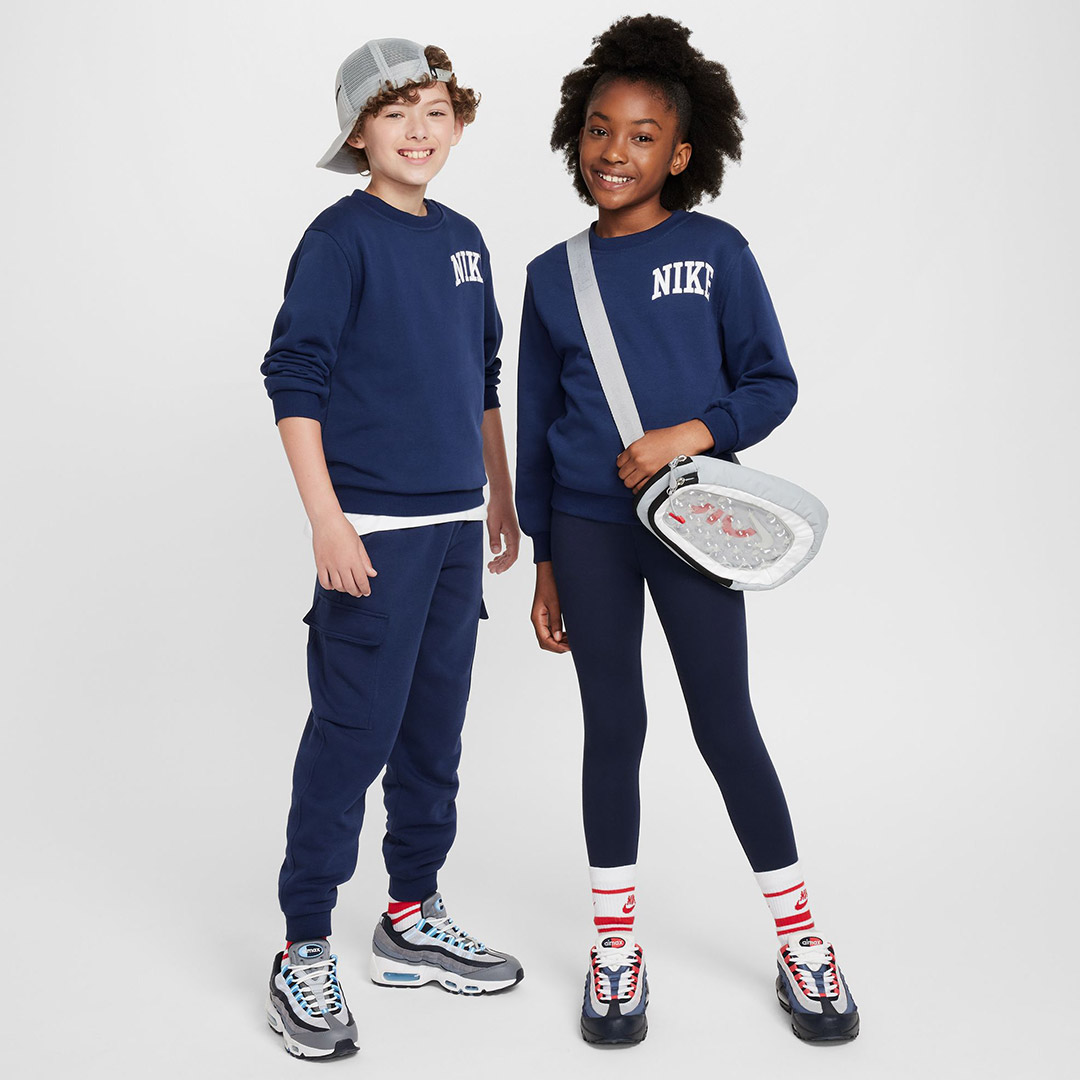 NIKE K NSW CLUB FT CREW LBR MC HJ3144-410 Μπλε