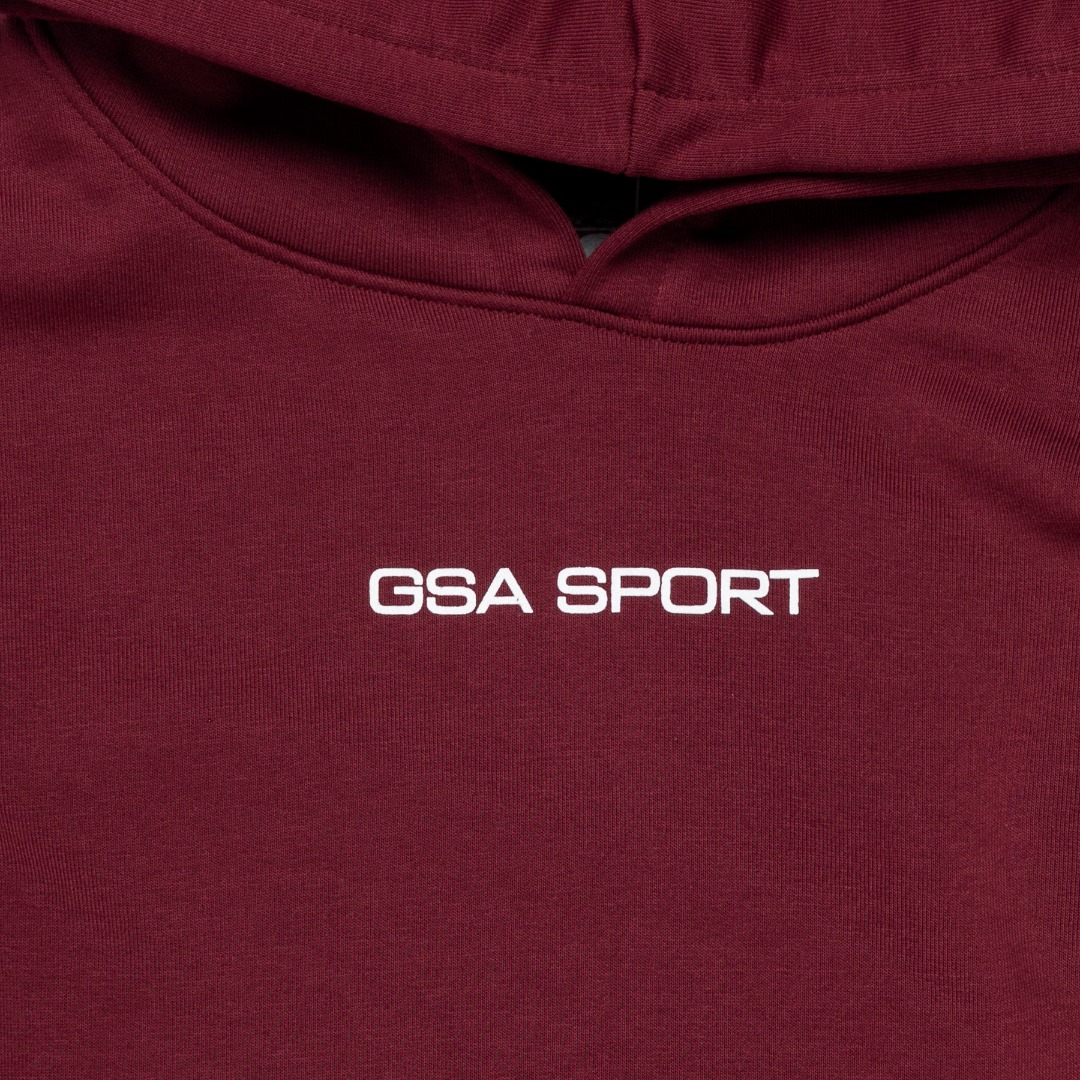 GSA SPORT LOGO HOODIE (BRUSHED) 28-3404-OXBLOOD Μπορντό