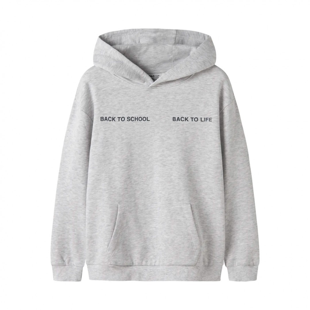 NAME IT NKMLELAND LS RLX SWEAT WH BRU BOX 13259113-LIGHT GREY MELANGE Grey