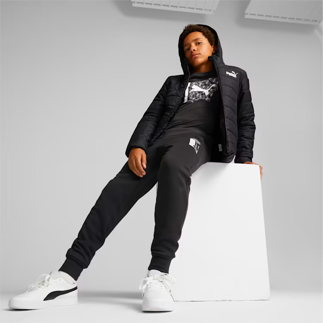 PUMA ESS HOODED PADDED JACKET 670559-01 Μαύρο