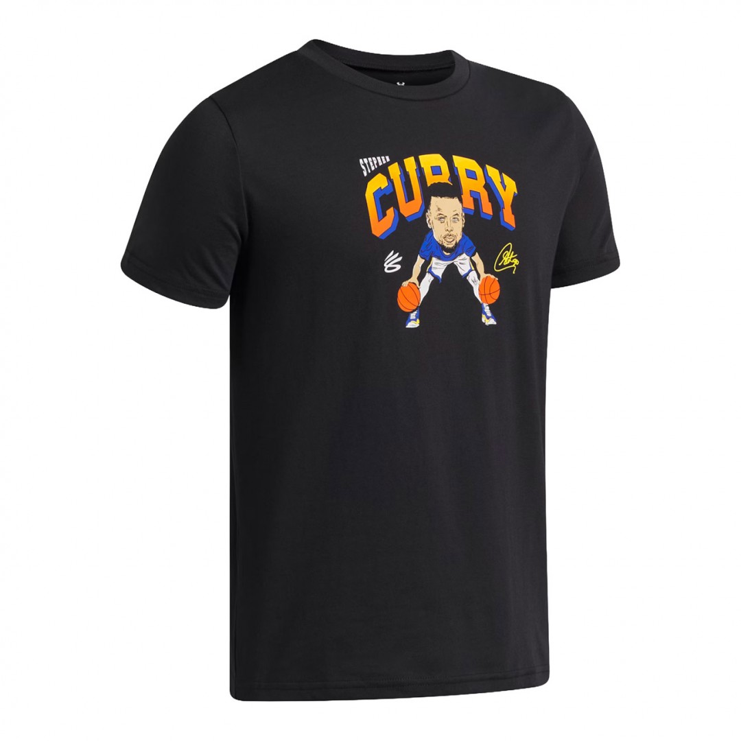 UNDER ARMOUR CURRY YTH ANIMATED TEE 6011260-001 Μαύρο