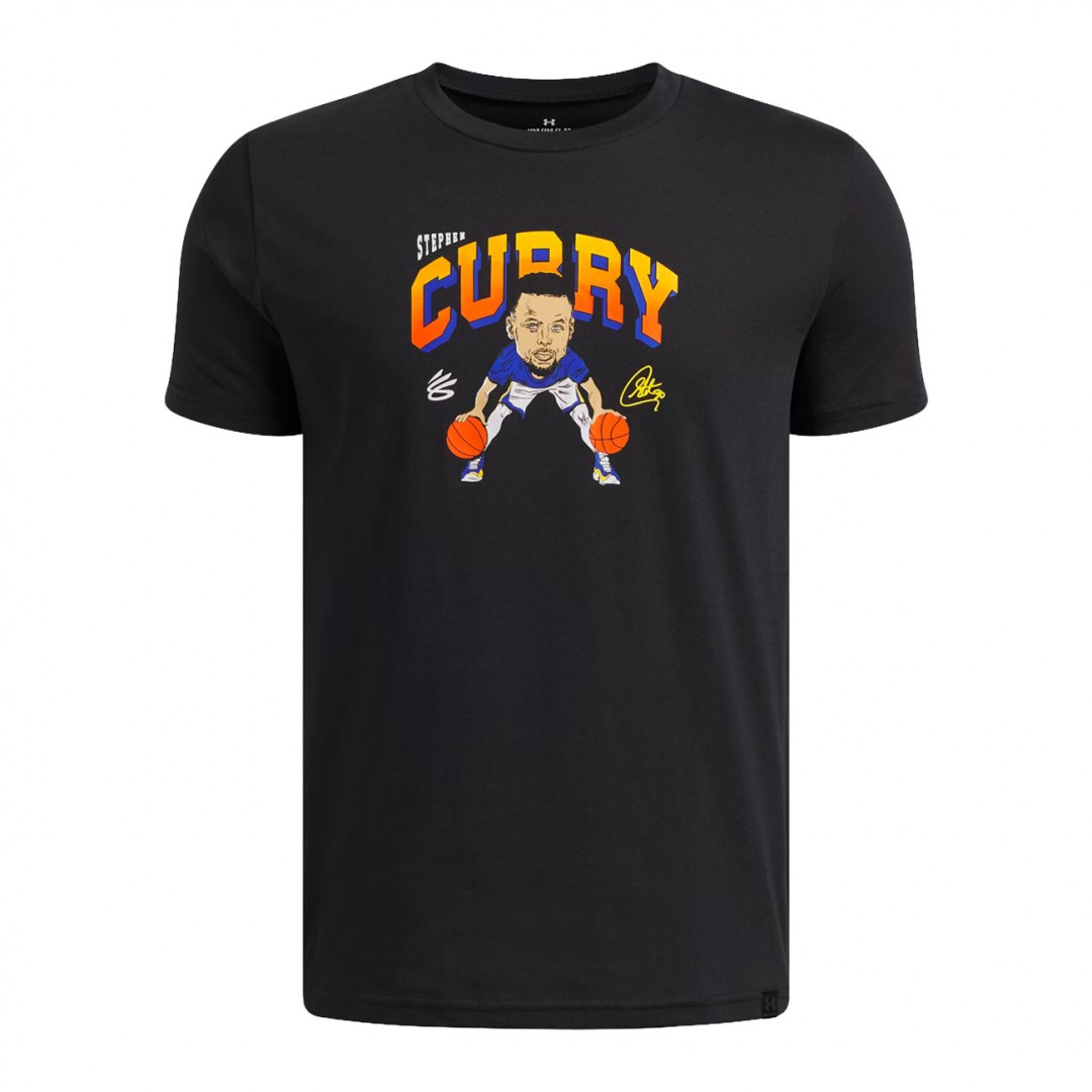 UNDER ARMOUR CURRY YTH ANIMATED TEE 6011260-001 Μαύρο