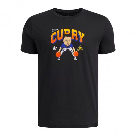 UNDER ARMOUR CURRY YTH ANIMATED TEE 6011260-001 Μαύρο