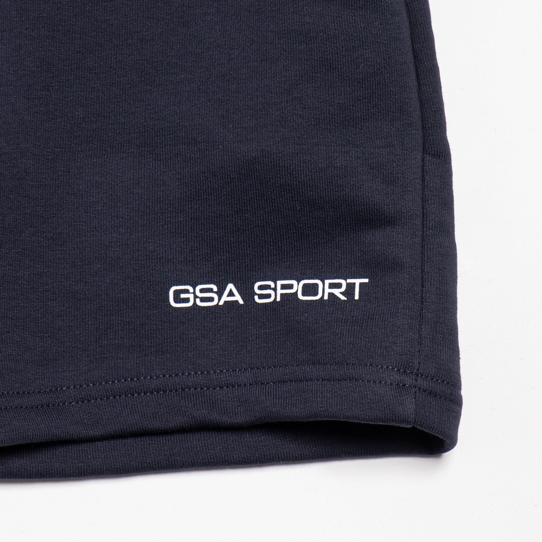GSA SPORT LOGO SHORTS
(UNBRUSHED) 28-3407-03. INK Blue