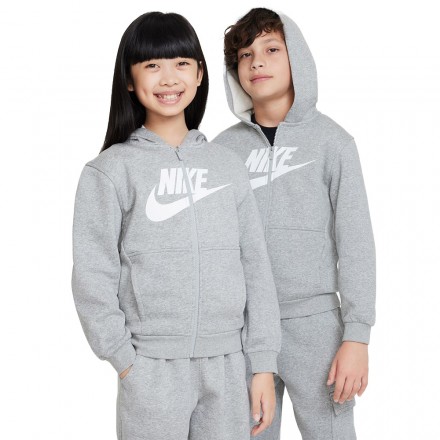 NIKE K NSW CLUB FLC HD FZ LS HBR FD2990-063 Γκρί