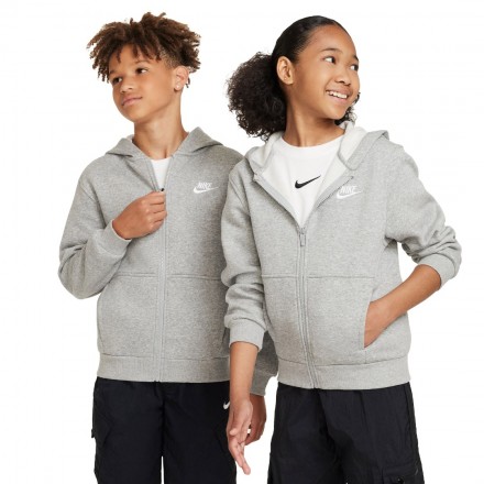 NIKE K NSW CLUB FLC HD FZ LS LBR FD3004-063 Γκρί