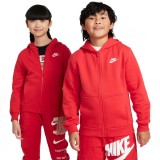 NIKE K NSW CLUB FLC HD FZ LS LBR FD3004-657 Κόκκινο Εικόνα 