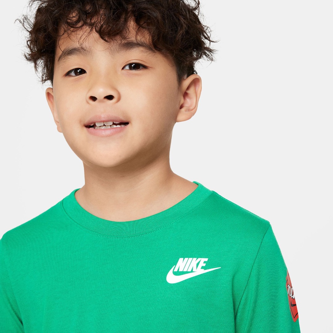 NIKE RETRO STICKER LS TEE 86L833-E5D Πράσινο