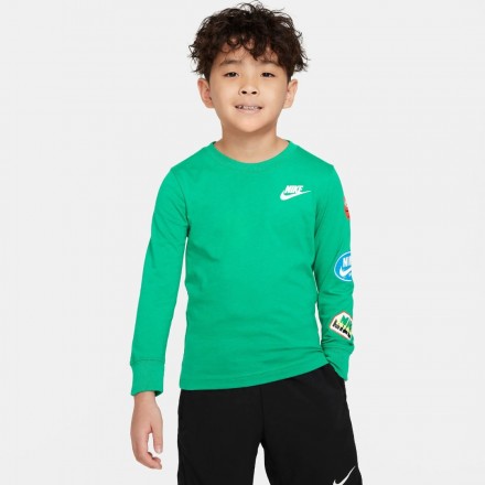 NIKE RETRO STICKER LS TEE 86L833-E5D Πράσινο