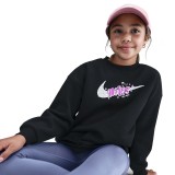 NIKE G NSW CLUB FLC OVRSZD CREW GX HQ9299-010 Black Image 0