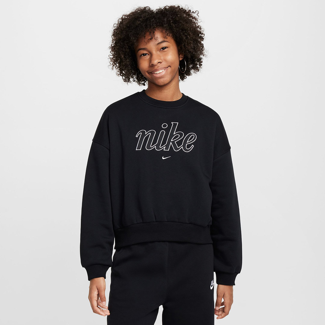 NIKE G NSW CLUB FLC BXY CRW GX STAR FZ5566-010 Μαύρο