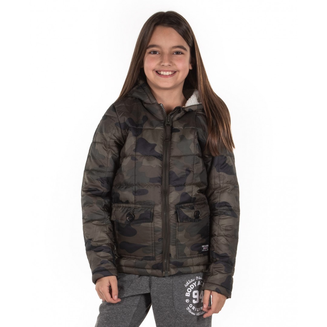 BODY ACTION GIRLS' JACKET 072801-01-07G Χακί
