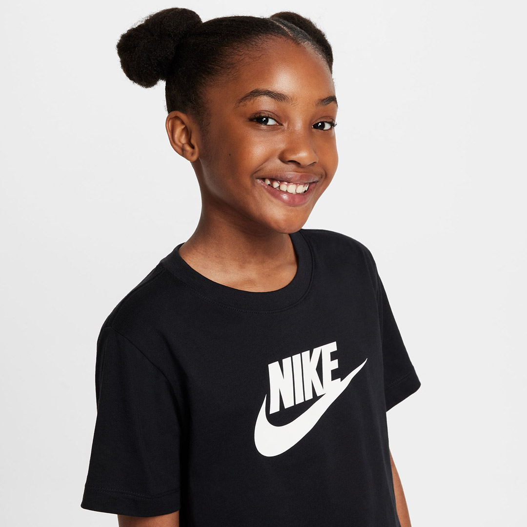 NIKE G NSW TEE CROP FUTURA HBR FZ5548-010 Μαύρο