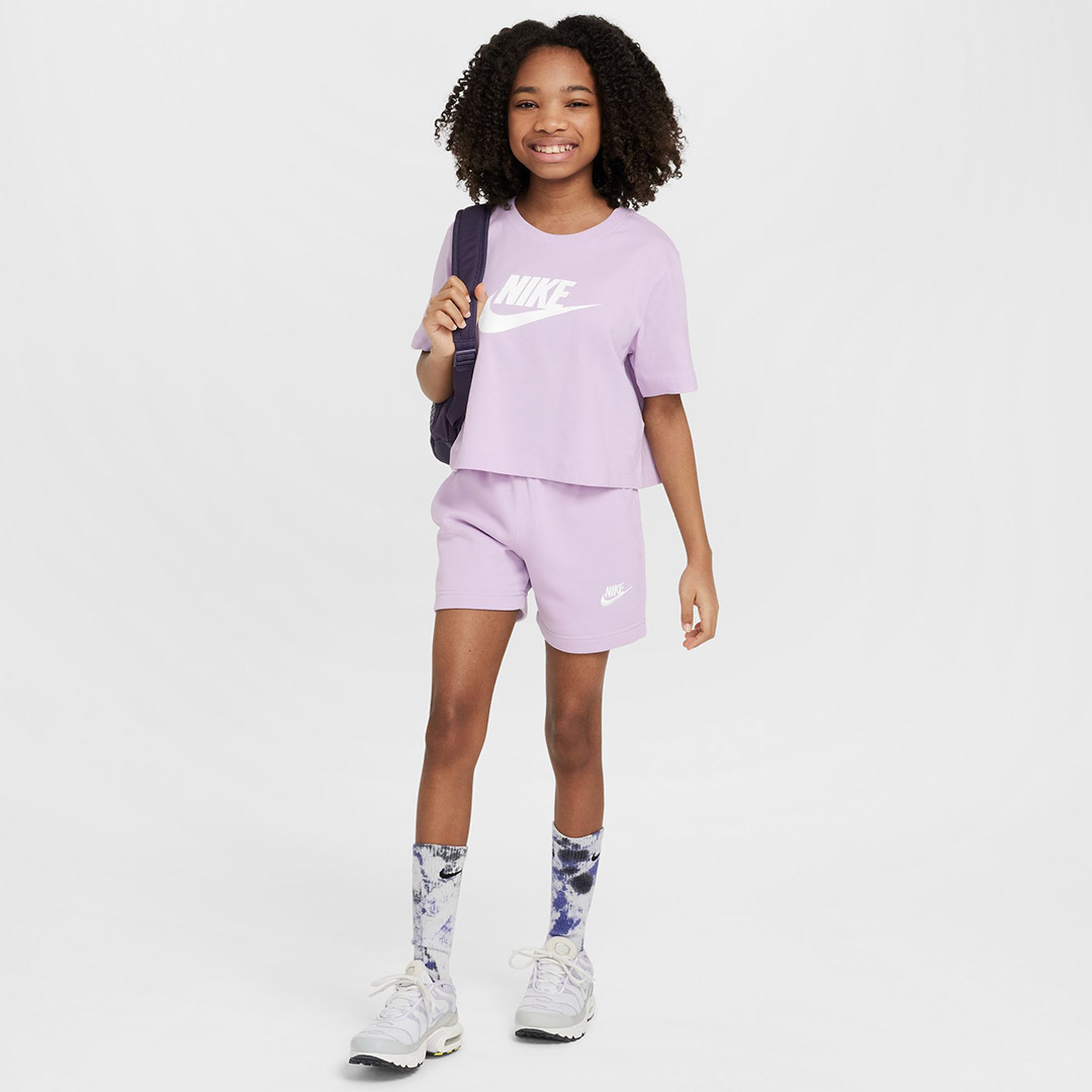 NIKE G NSW TEE CROP FUTURA HBR FZ5548-537 Λιλά