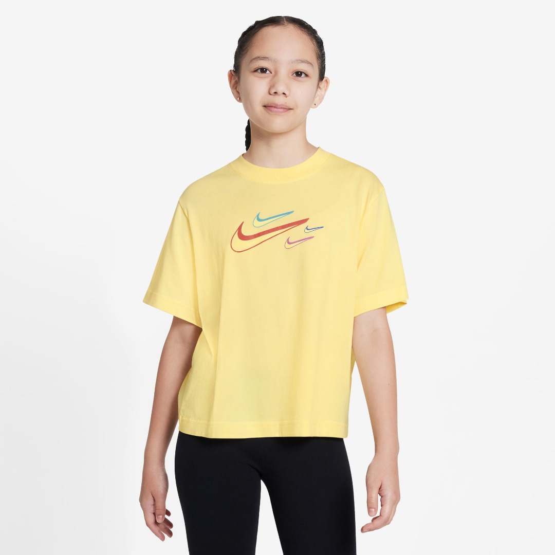 NIKE G NSW TEE BOXY SWOOSH LOGO FN9686-722 Yellow