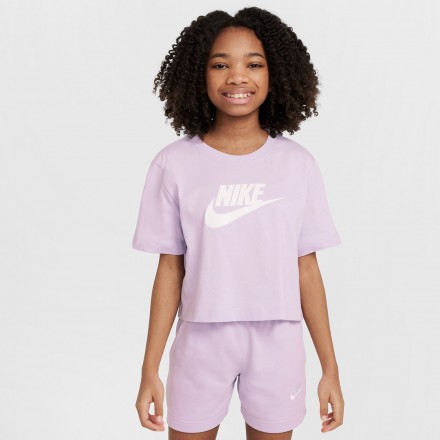 NIKE G NSW TEE CROP FUTURA HBR FZ5548-537 Λιλά