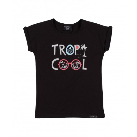 DISTRICT75 GIRLS' TEE 120KGSS-746 Black