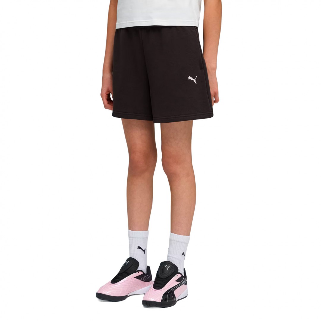 PUMA ESS LOGO HIGH WAIST SHORTS TR G 691721-01 Black