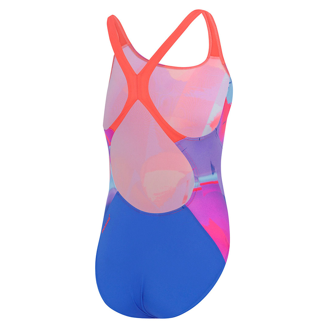 SPEEDO GIRLS DIGITAL ALLOVER POWERBACK 8-00373418166 Colorful